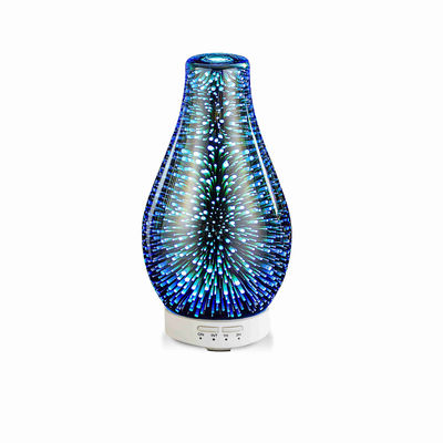 ROHS FCC Glass Essential Oil Diffuser Vase 3d LED Lamp Colorful Coffee Room